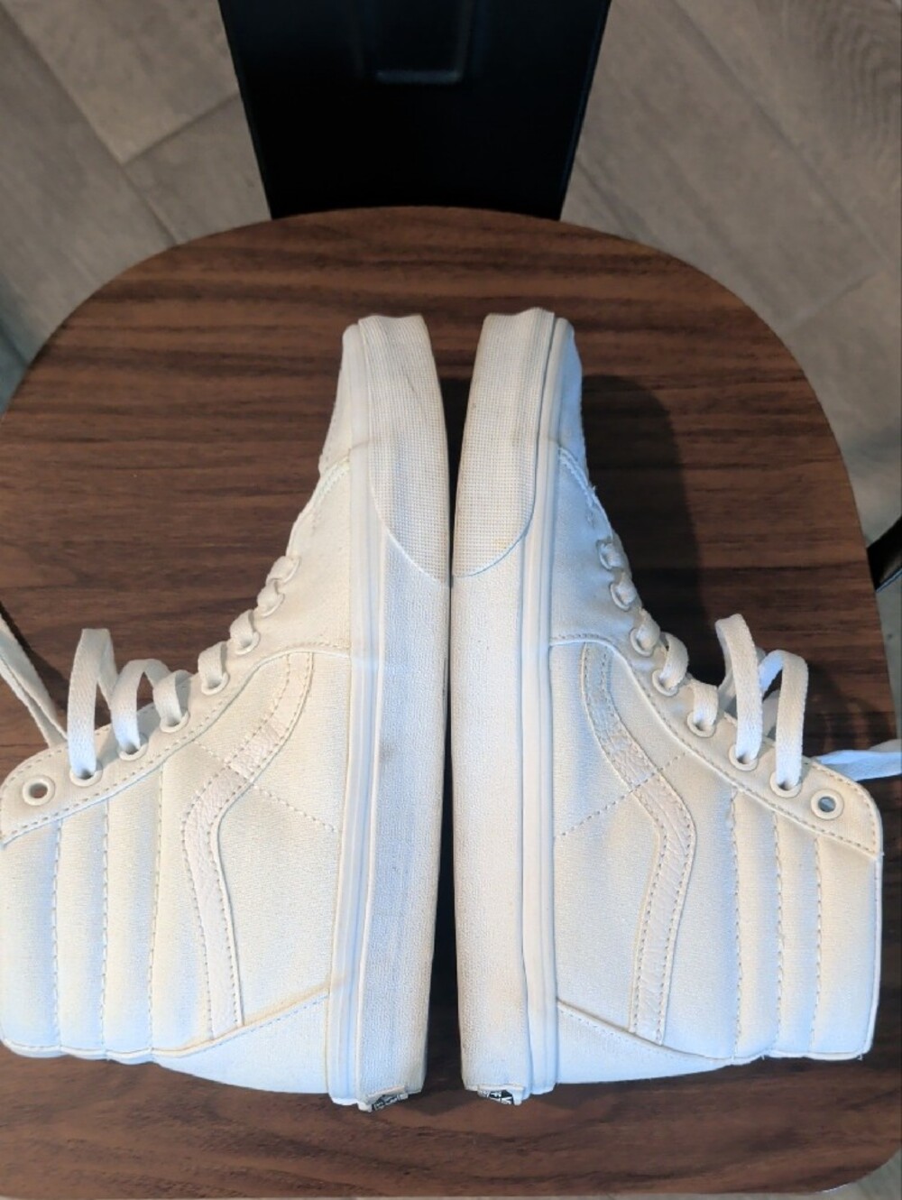 VANS White High-Top Canvas Sneakers - Picture 7 of 8